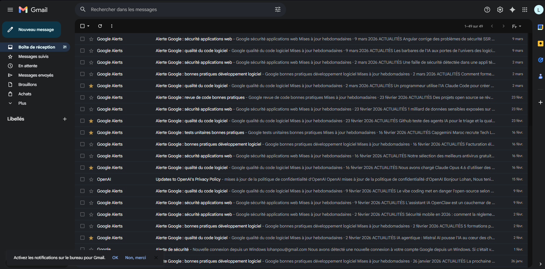 Capture Google Alerts